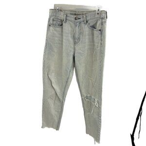 American Eagle Womens Size 4 Mom Jeans Blue Distressed High Rise Casual Denim